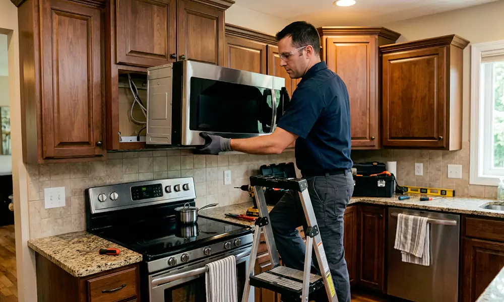 Microwave Installation in Amherst, MA